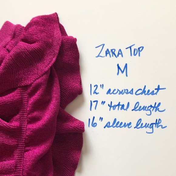 NEW Zara Pink Raspberry Ruffle Puff Sleeve Top - Picture 10 of 10